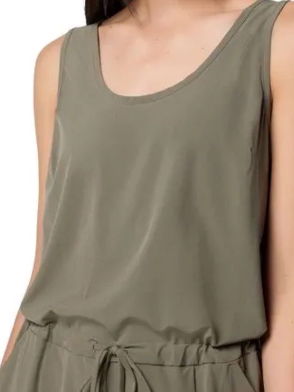 Columbia Olive Green Sleeveless tank Drawstring Jumpsuit - Picture 6 of 9